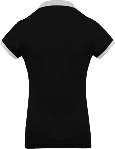 LADIES’ TWO-TONE PIQUÉ POLO SHIRT Fekete 