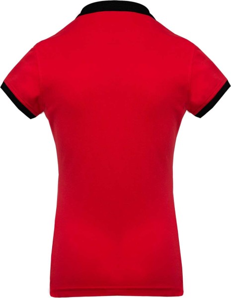 LADIES’ TWO-TONE PIQUÉ POLO SHIRT Piros 