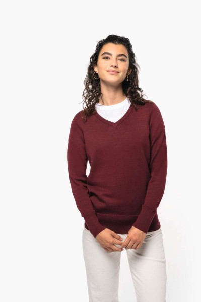 LADIES' V-NECK JUMPER Kék 