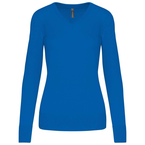 LADIES' V-NECK JUMPER Kék 