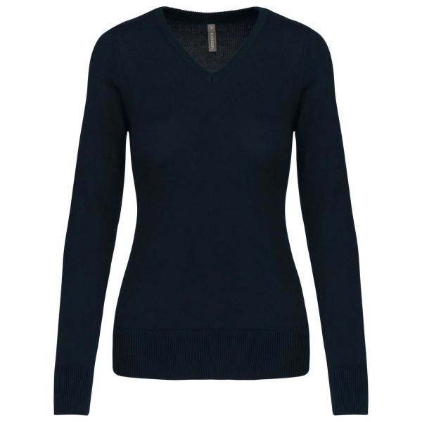 LADIES' V-NECK JUMPER Kék 