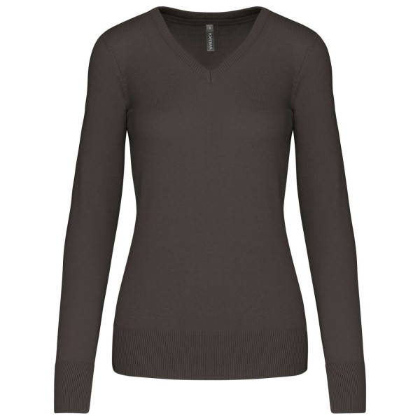 LADIES' V-NECK JUMPER Szürke 