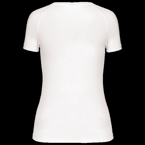LADIES’ V-NECK SHORT SLEEVE SPORTS T-SHIRT Fehér 