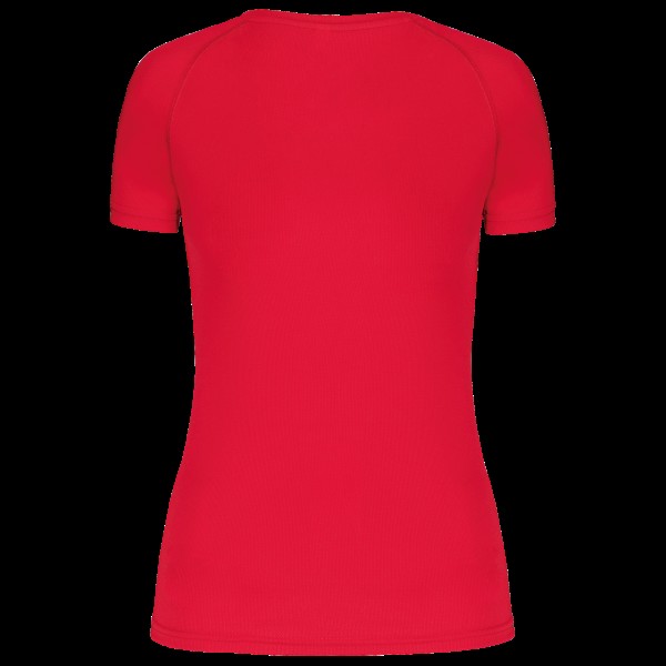 LADIES’ V-NECK SHORT SLEEVE SPORTS T-SHIRT Piros 