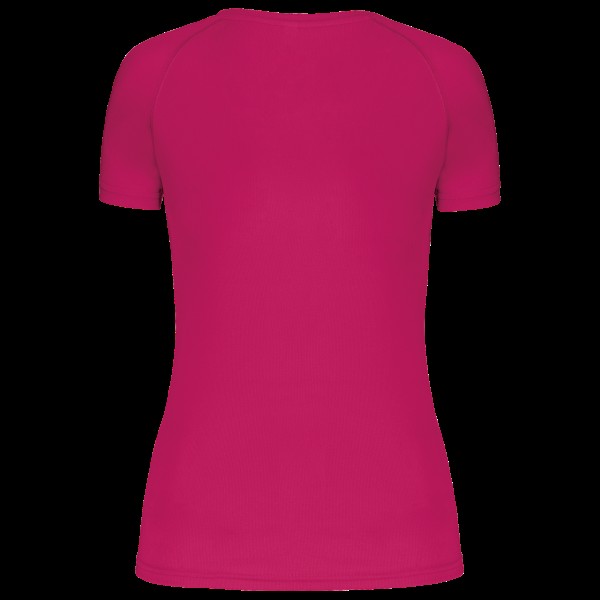 LADIES’ V-NECK SHORT SLEEVE SPORTS T-SHIRT Rózsaszín 