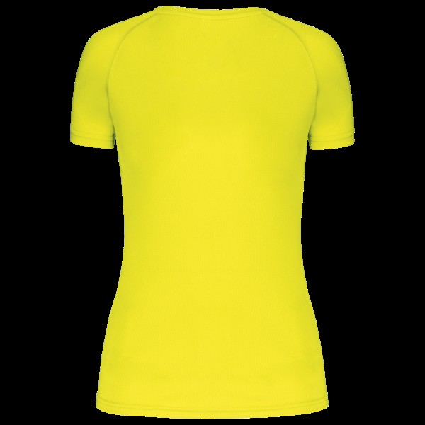 LADIES’ V-NECK SHORT SLEEVE SPORTS T-SHIRT Sárga 