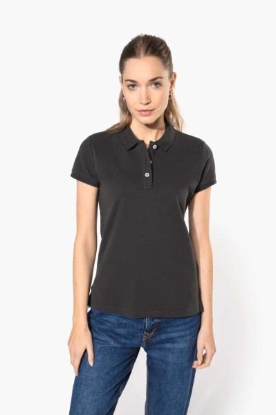 LADIES' VINTAGE SHORT SLEEVE POLO SHIRT Szürke 