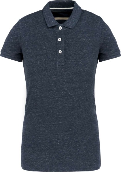 LADIES' VINTAGE SHORT SLEEVE POLO SHIRT Kék 