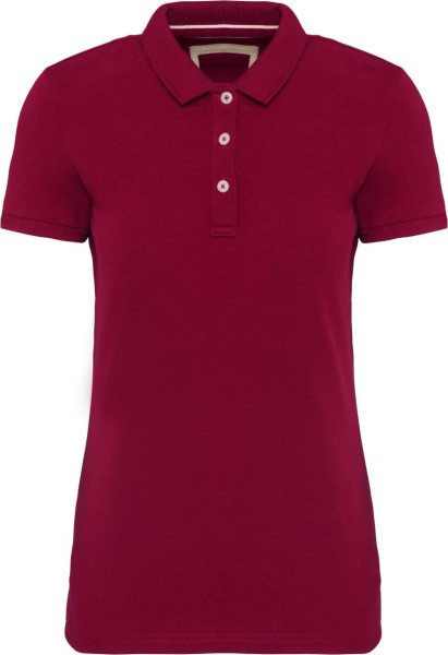LADIES' VINTAGE SHORT SLEEVE POLO SHIRT Piros 