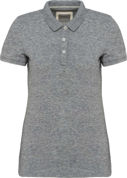 LADIES' VINTAGE SHORT SLEEVE POLO SHIRT Szürke 