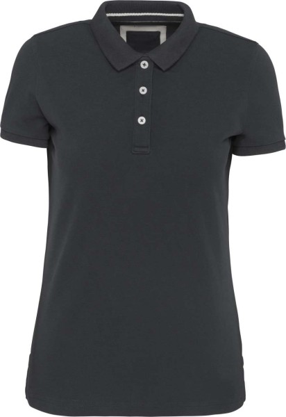 LADIES' VINTAGE SHORT SLEEVE POLO SHIRT Szürke 