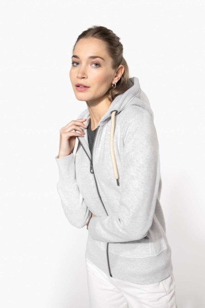 LADIES' VINTAGE ZIPPED HOODED SWEATSHIRT Szürke 
