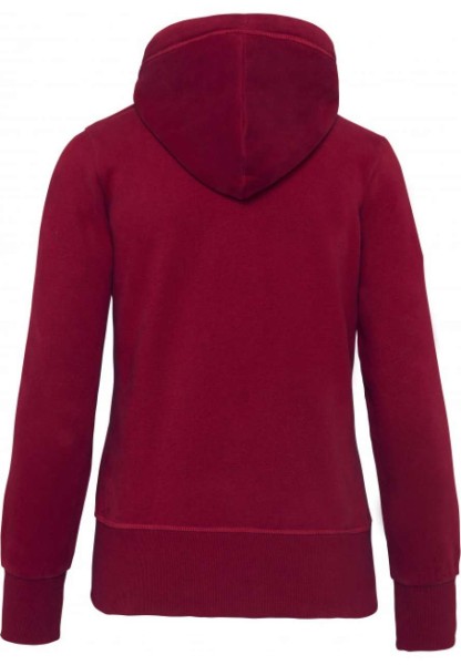 LADIES' VINTAGE ZIPPED HOODED SWEATSHIRT Piros 