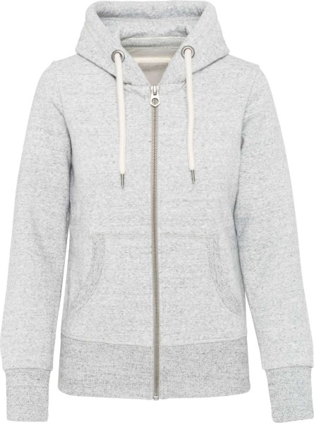 LADIES' VINTAGE ZIPPED HOODED SWEATSHIRT Szürke 