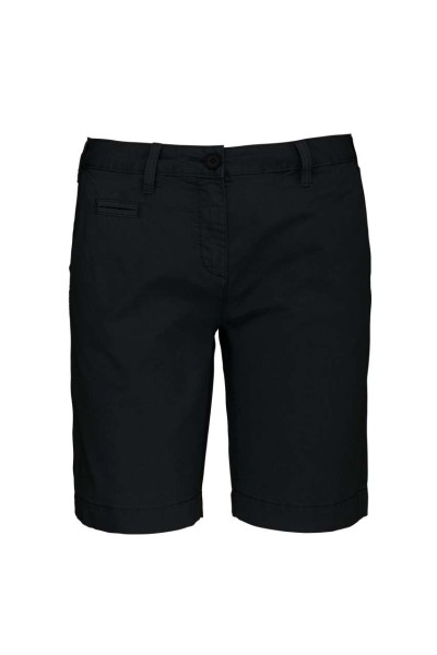 LADIES' WASHED EFFECT BERMUDA SHORTS Fekete 