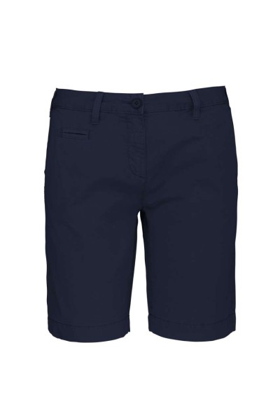 LADIES' WASHED EFFECT BERMUDA SHORTS Kék 