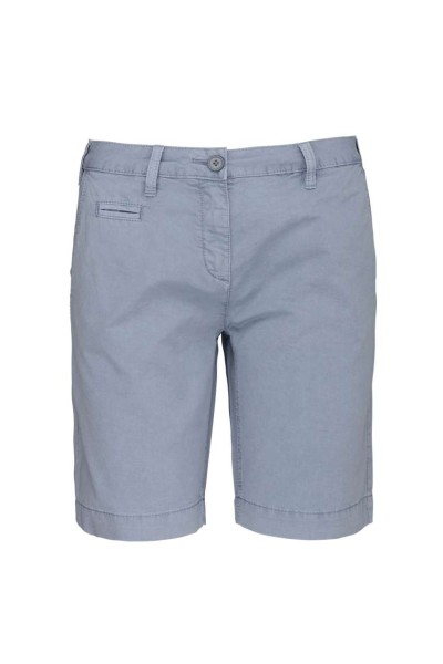 LADIES' WASHED EFFECT BERMUDA SHORTS Kék 