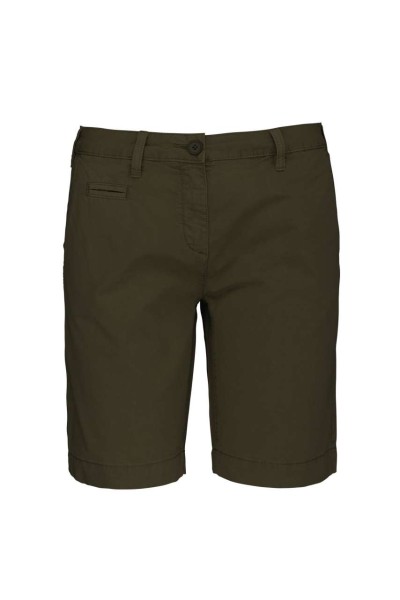 LADIES' WASHED EFFECT BERMUDA SHORTS Zöld 