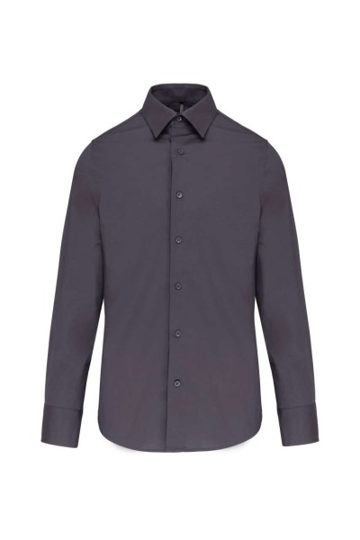 LONG-SLEEVED COTTON/ELASTANE SHIRT Szürke 