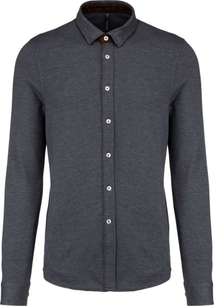 LONG-SLEEVED JACQUARD KNIT SHIRT Szürke 