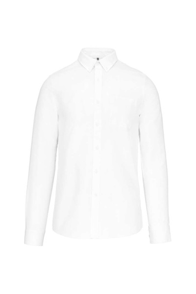 LONG-SLEEVED WASHED OXFORD COTTON SHIRT Fehér 