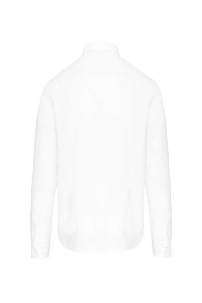 LONG-SLEEVED WASHED OXFORD COTTON SHIRT Fehér 