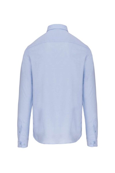 LONG-SLEEVED WASHED OXFORD COTTON SHIRT Kék 