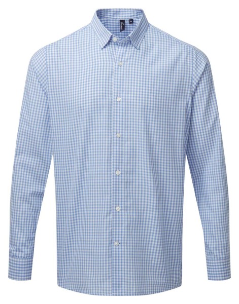 'MAXTON' CHECK MEN'S LONG SLEEVE SHIRT Kék 