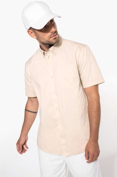 MEN'S ARIANA III SHORT-SLEEVE COTTON SHIRT Fekete 