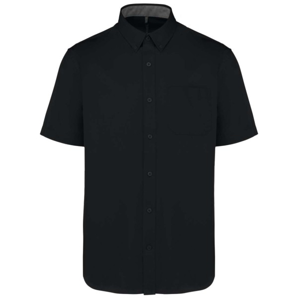 MEN'S ARIANA III SHORT-SLEEVE COTTON SHIRT Fekete 
