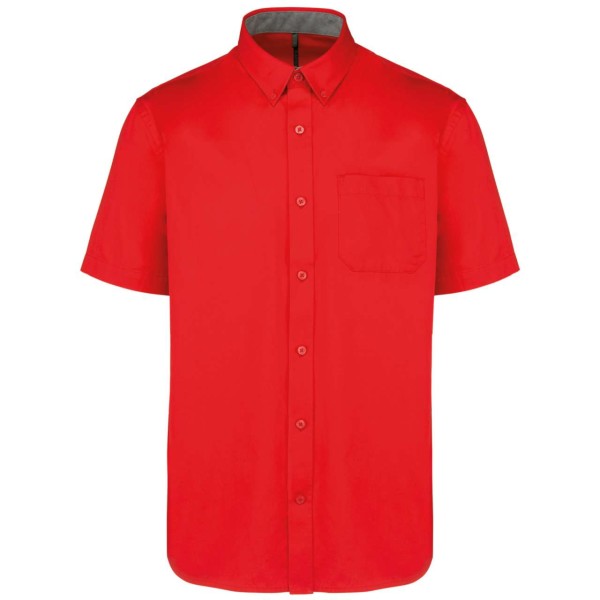 MEN'S ARIANA III SHORT-SLEEVE COTTON SHIRT Piros 