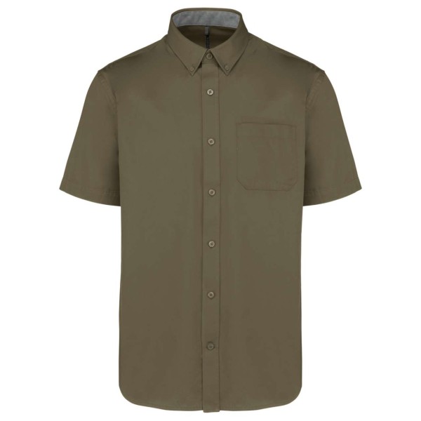 MEN'S ARIANA III SHORT-SLEEVE COTTON SHIRT Zöld 
