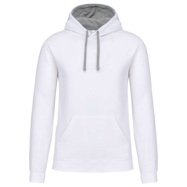 MEN'S CONTRAST HOODED SWEATSHIRT Fehér 