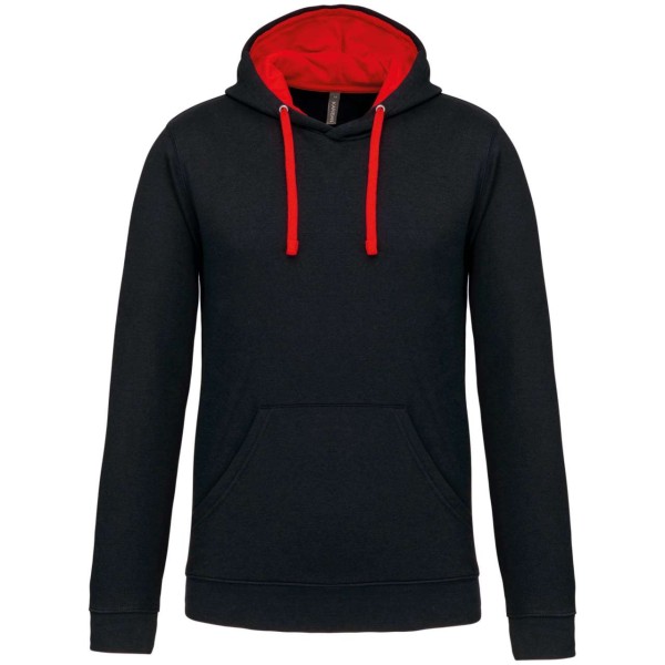 MEN'S CONTRAST HOODED SWEATSHIRT Fekete 