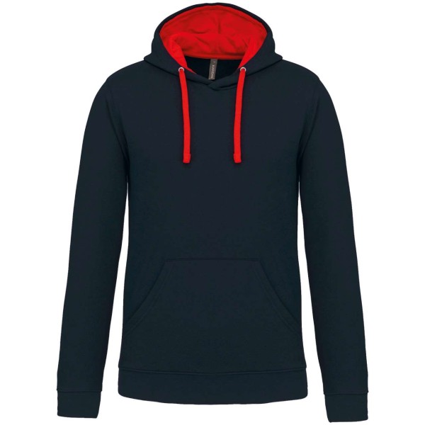 MEN'S CONTRAST HOODED SWEATSHIRT Kék 