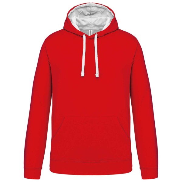 MEN'S CONTRAST HOODED SWEATSHIRT Piros 