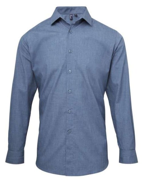 MEN'S CROSS-DYE ROLL SLEEVE POPLIN BAR SHIRT Szürke 