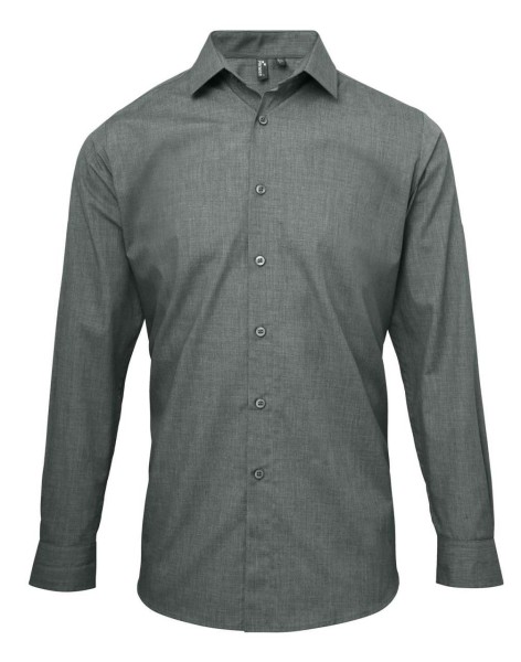 MEN'S CROSS-DYE ROLL SLEEVE POPLIN BAR SHIRT Szürke 