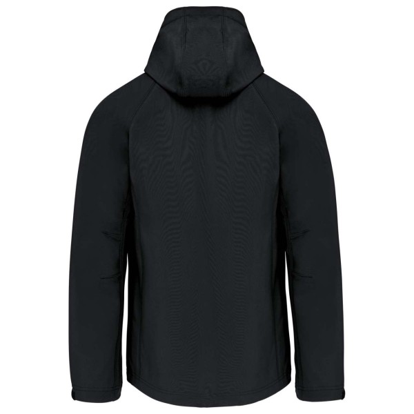 MEN'S DETACHABLE HOODED SOFTSHELL JACKET Fekete 