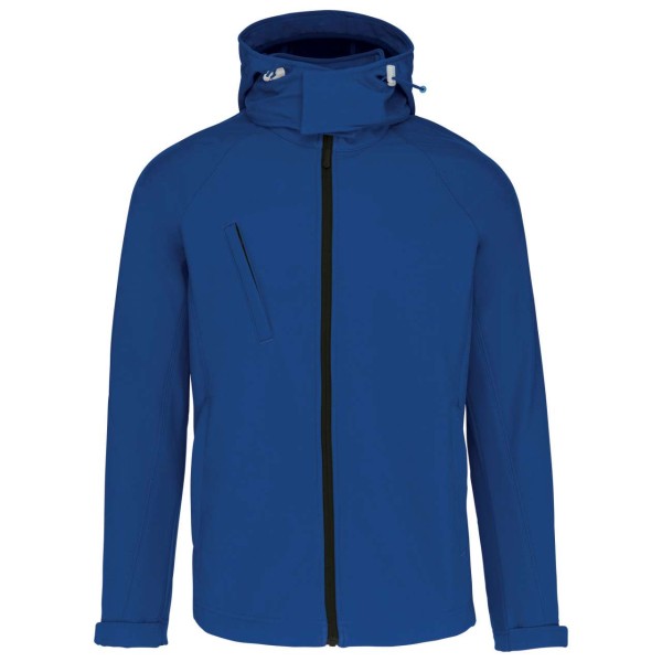 MEN'S DETACHABLE HOODED SOFTSHELL JACKET Kék 