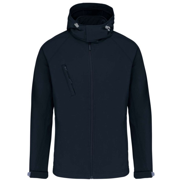 MEN'S DETACHABLE HOODED SOFTSHELL JACKET Kék 