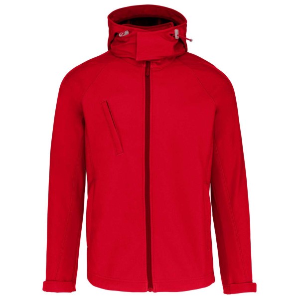 MEN'S DETACHABLE HOODED SOFTSHELL JACKET Piros 