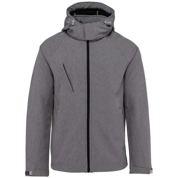 MEN'S DETACHABLE HOODED SOFTSHELL JACKET Szürke 