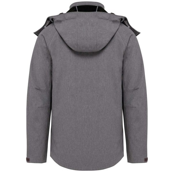MEN'S DETACHABLE HOODED SOFTSHELL JACKET Szürke 