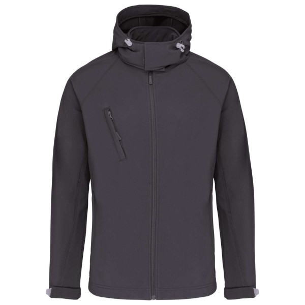 MEN'S DETACHABLE HOODED SOFTSHELL JACKET Szürke 