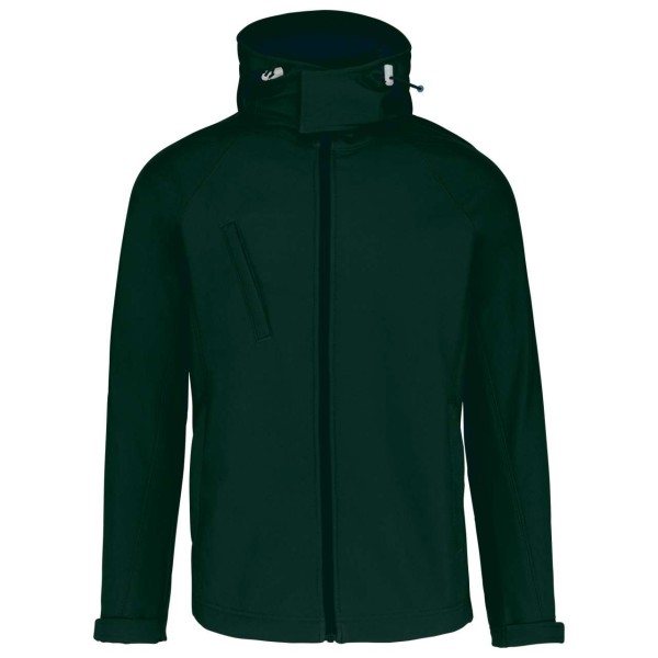 MEN'S DETACHABLE HOODED SOFTSHELL JACKET Zöld 
