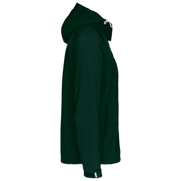 MEN'S DETACHABLE HOODED SOFTSHELL JACKET Zöld 