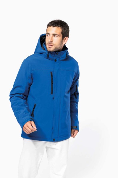 MEN'S HOODED SOFTSHELL LINED PARKA Fekete 