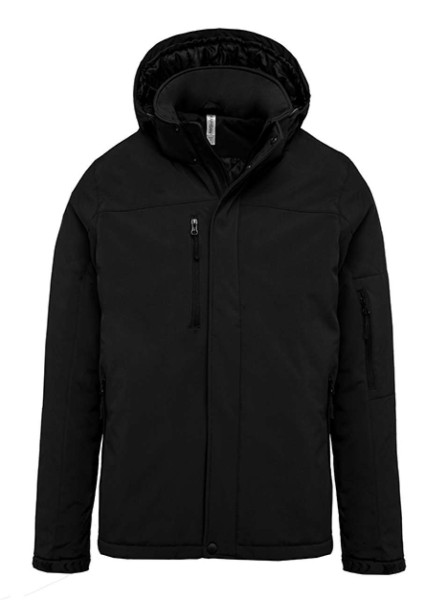 MEN'S HOODED SOFTSHELL LINED PARKA Fekete 