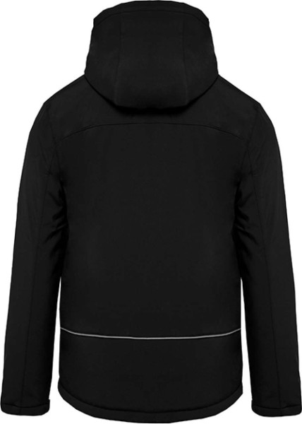 MEN'S HOODED SOFTSHELL LINED PARKA Fekete 